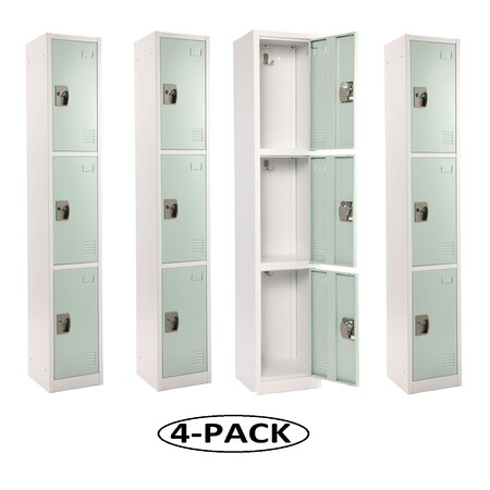 Adiroffice 12 in W, 12 in D, 72 in H, Steel ADI629-203-MGRN-PKG-4